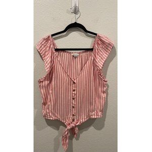 AMERICAN EAGLE Striped Red White Blouse